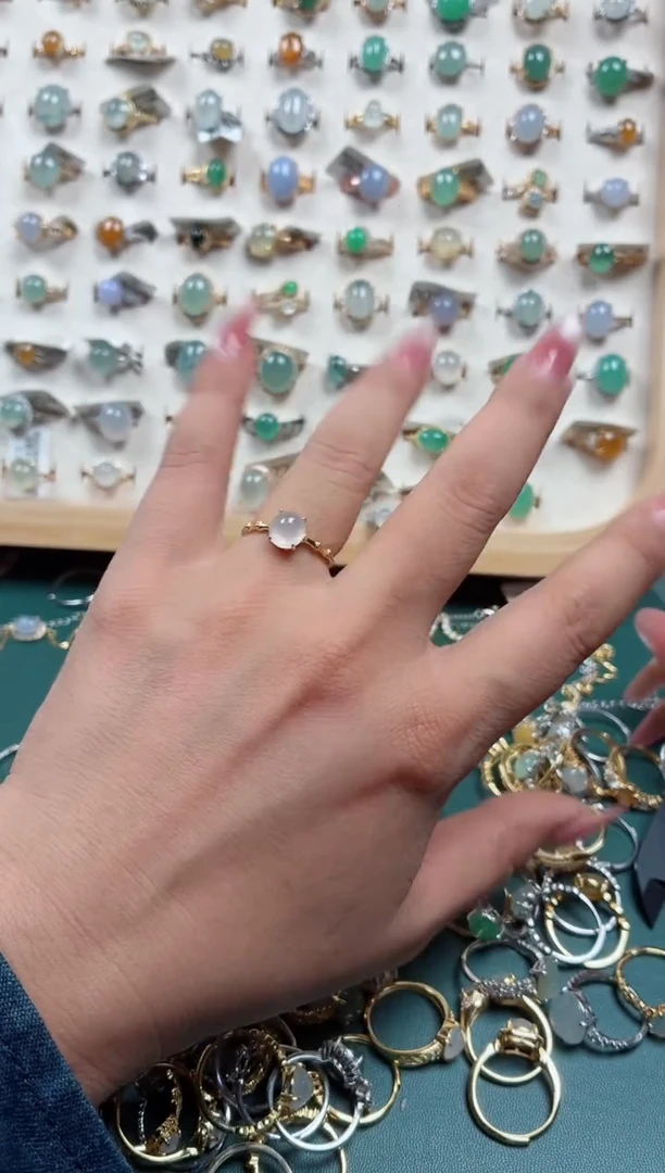 银S925镶嵌戒指翡翠.