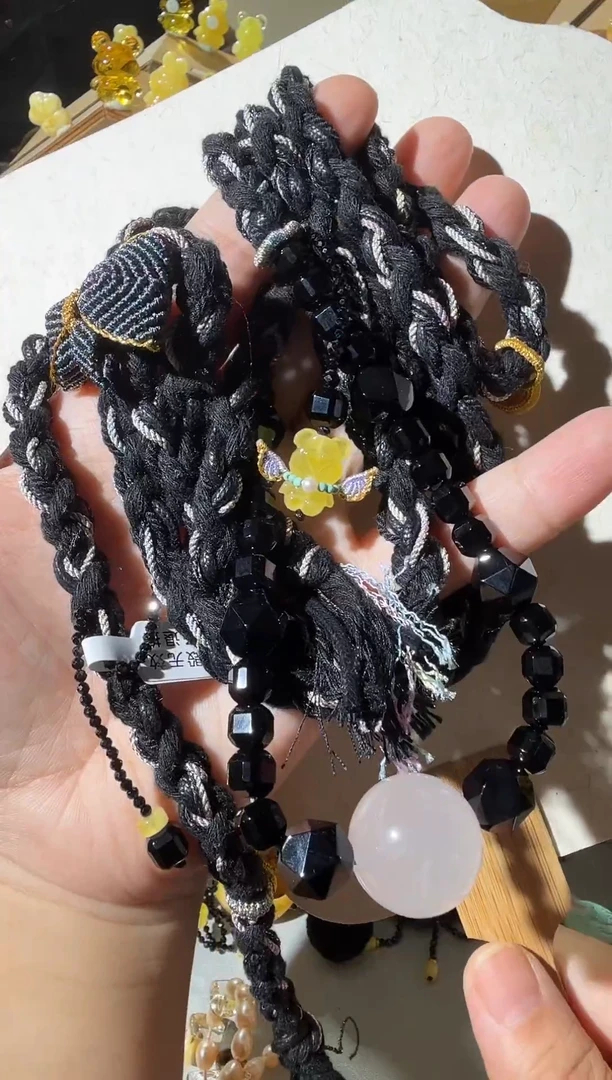 琥珀项链未镶嵌琥珀玛瑙项链斜跨