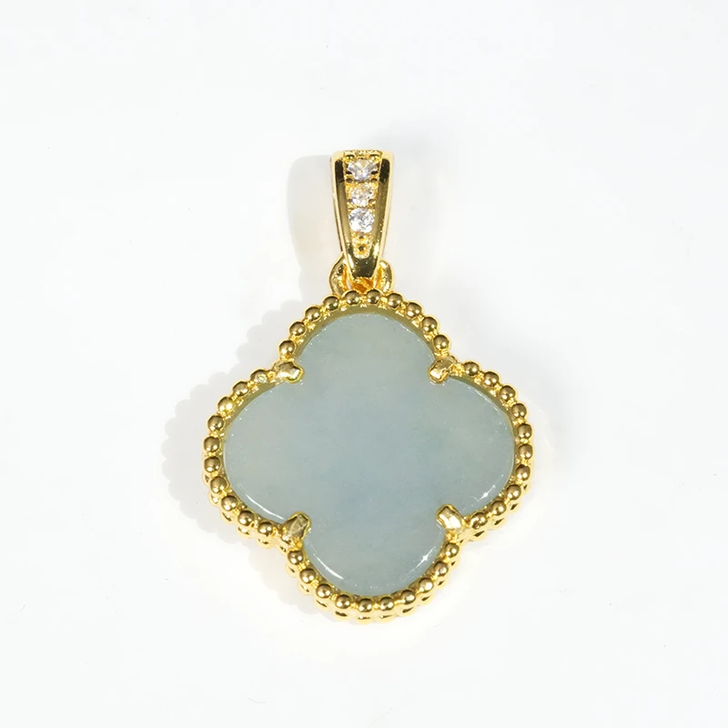 【小胖翡翠】天然翡翠幸运草吊坠A货蓝水日常轻奢百搭款-多样性发1