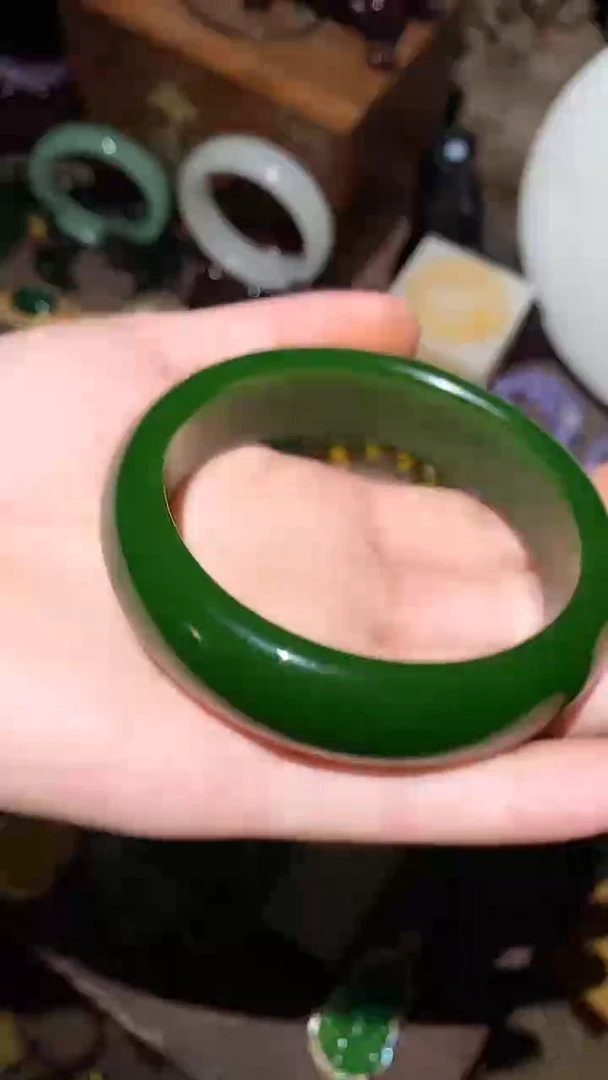 和田玉（碧玉）手镯未镶嵌永玉阁精品专属摆件