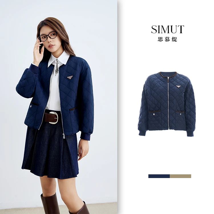 SIMUT常规款薄款厚款水洗宽松型棉服秋冬短款女装SC193533