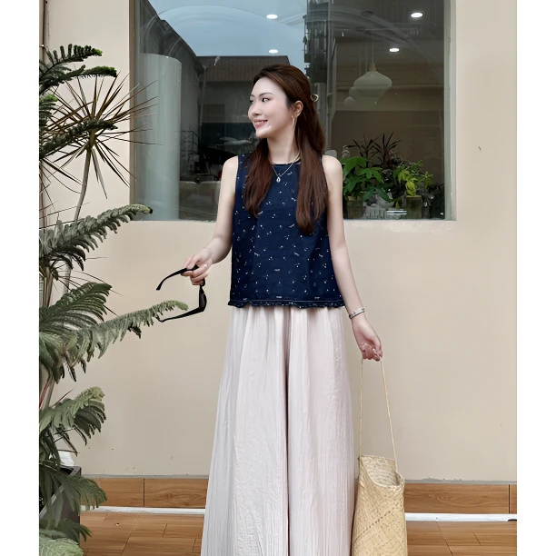 Sunshine【三分甜爱】韩系高质小众百搭蝴蝶结印花甜美简约牛仔上衣