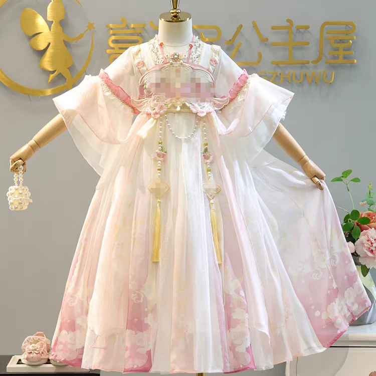 汉服女童2025新款超仙襦裙儿童古装公主裙春秋款古风连衣裙