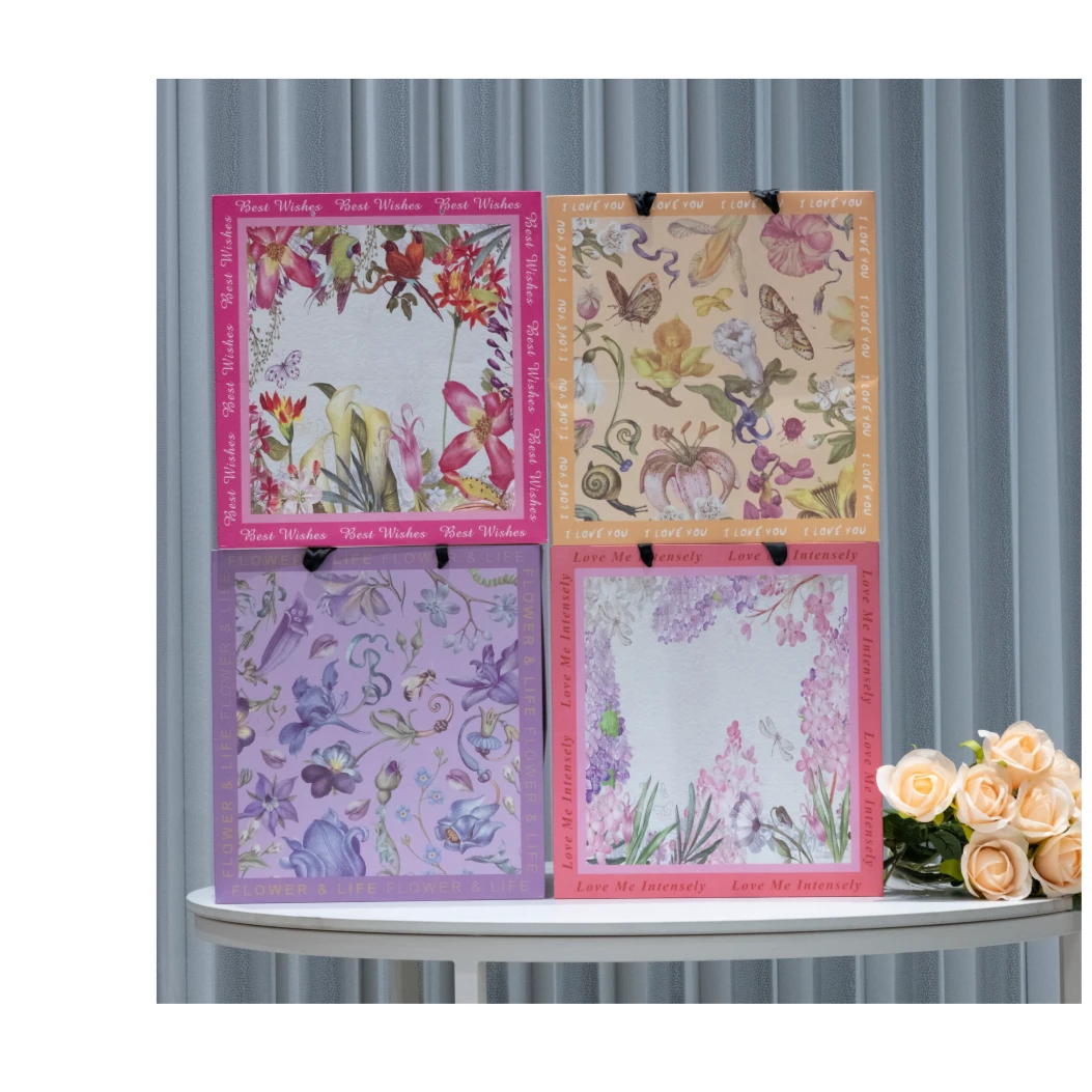 工厂补贴24*28花束礼物包装手提袋正方形礼品袋抱抱桶礼品袋批发