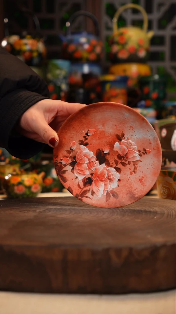 紫砂油画釉下彩手绘