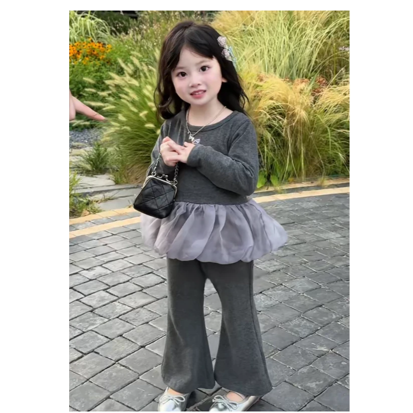 女童春秋装套装2025新款儿童洋气时髦上衣中小童女孩休闲两件套