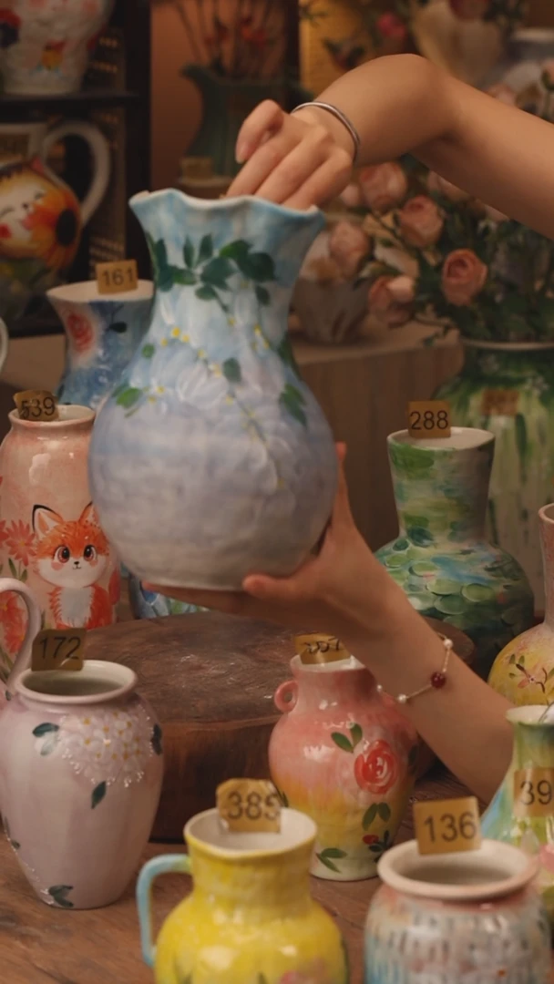 陶瓷377景德镇设计师手作花器摆件侘寂风