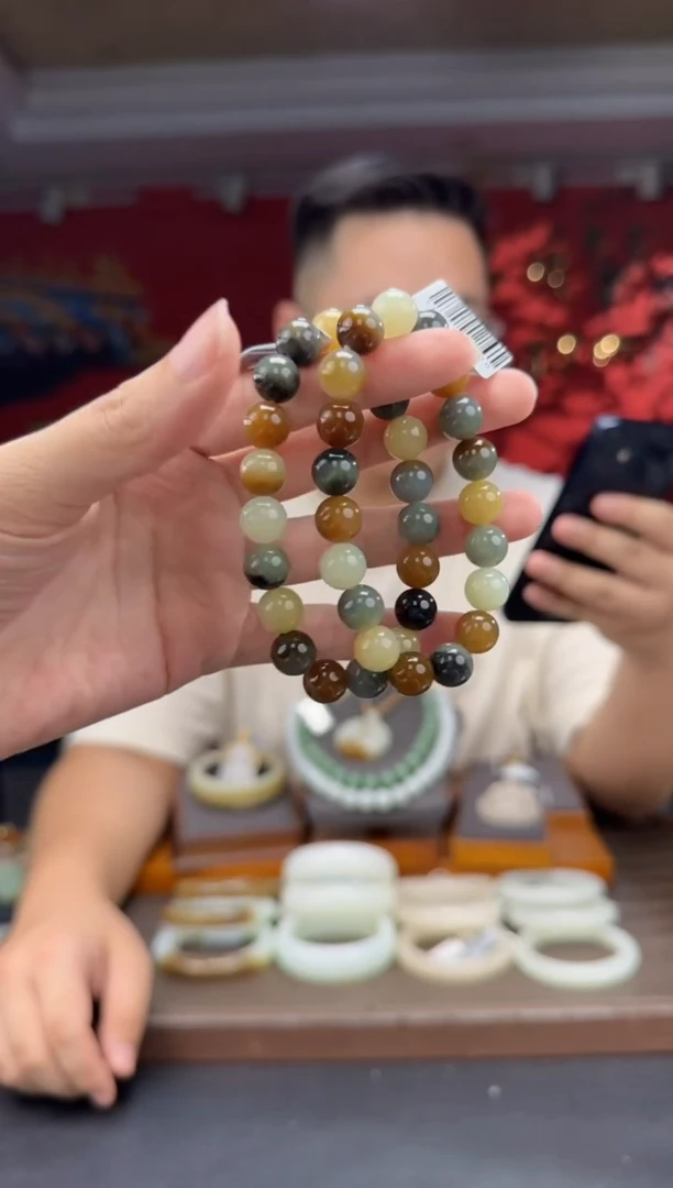 未镶嵌手串和田玉楼兰三色单圈手串多样性发货拍一发一