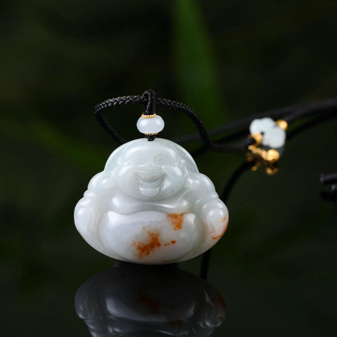 【意婵】《弥花集》（25*27）18K金稀缺缅A老翡翠佛公项链-914774