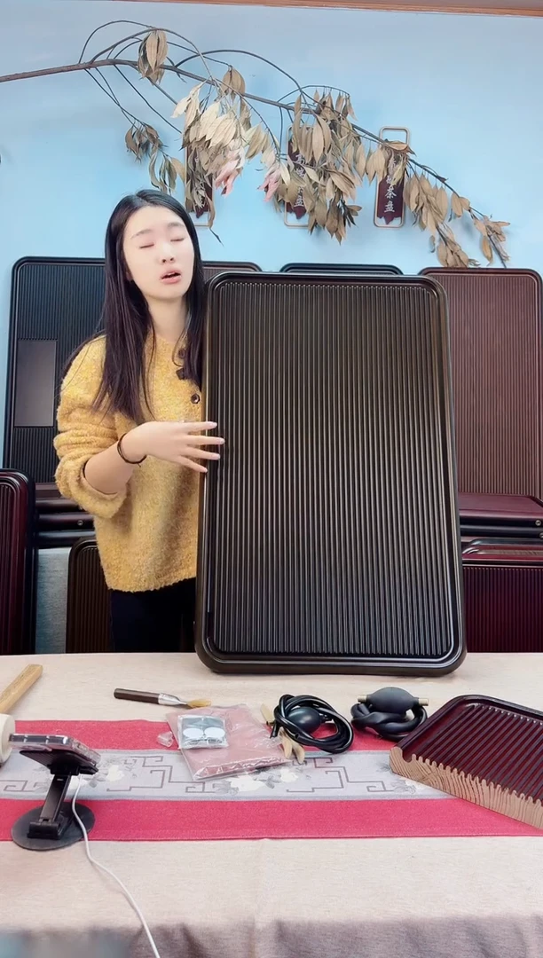 千川青棕色茶盘80*50*5