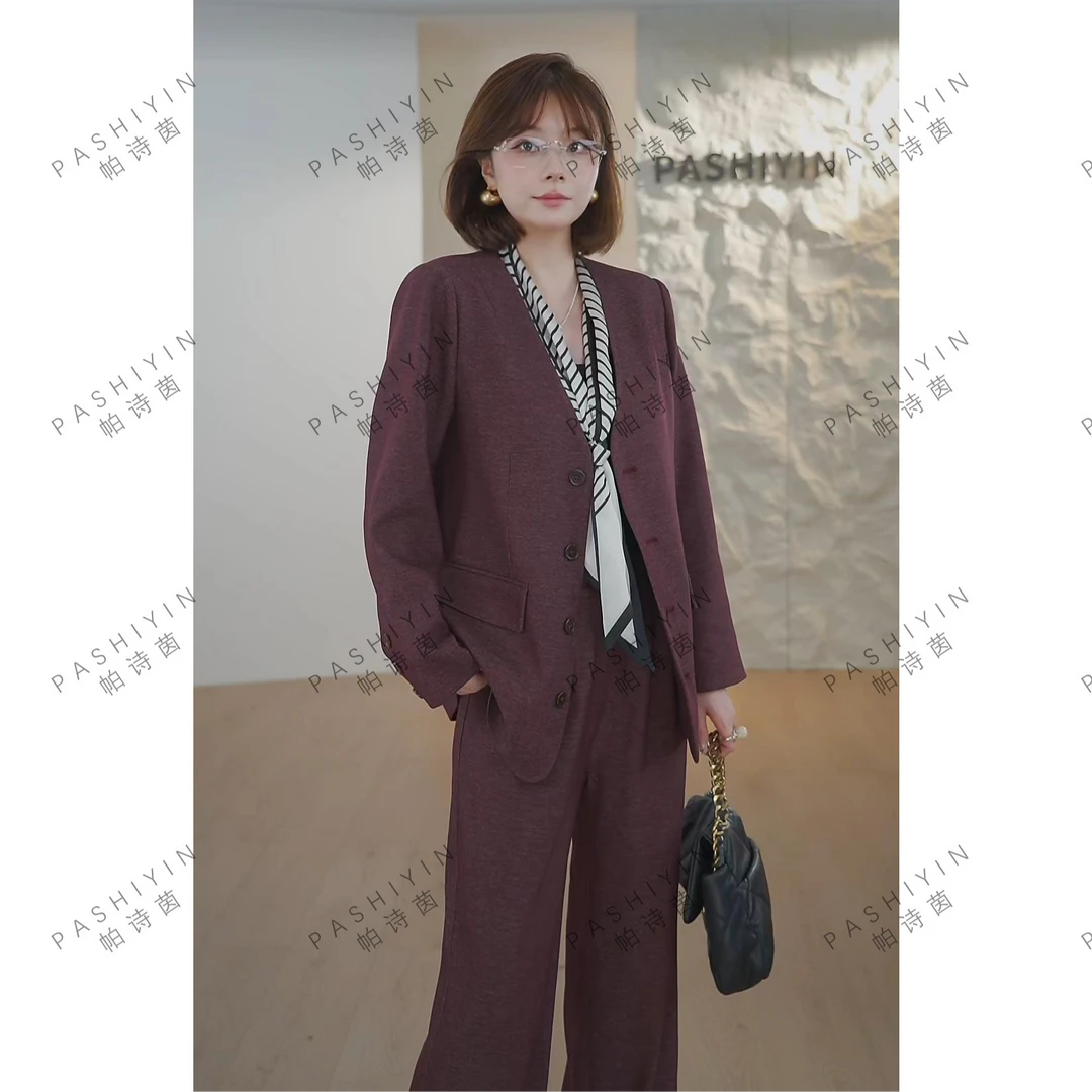 PASHIYIN/帕诗茵2025秋季时尚气质小个子宽松西服外套女#25606