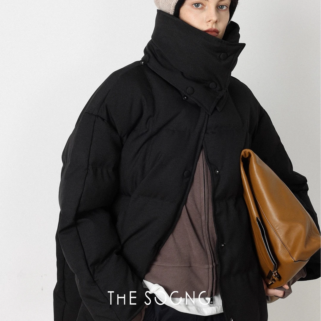 THESOONG|"轻盈系列"90鹅绒可拆卸超防风御寒黑色羽绒服HWYRF5475