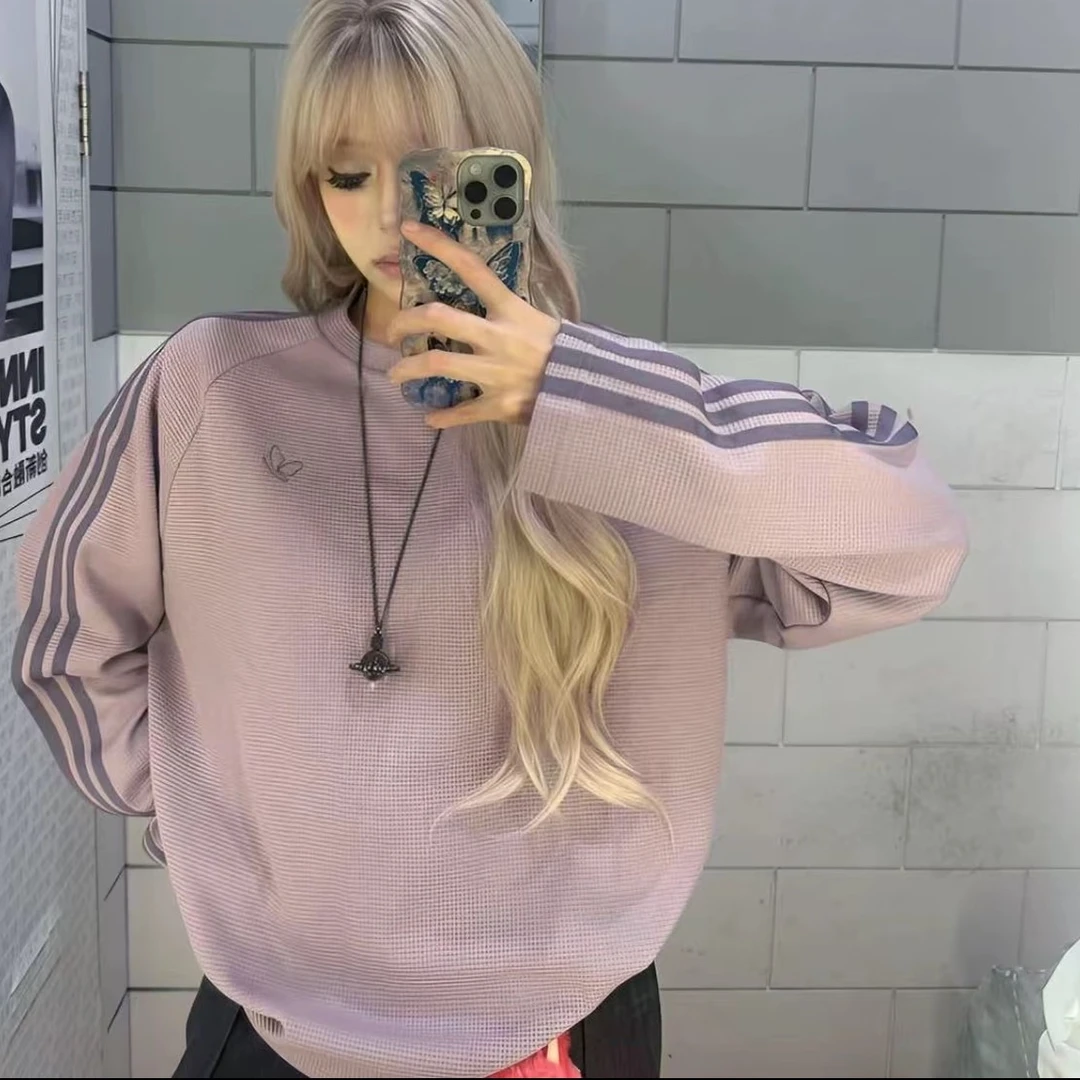 XPAdidas三叶草SYMWAFFLE苏翊鸣共创华夫格运动长袖圆领T恤KH1176