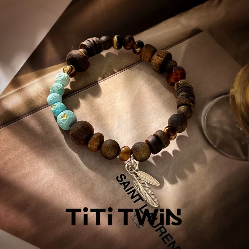 TiTi TWINS 沉香【蓝羽】原创海南奇楠沉香多宝设计手串