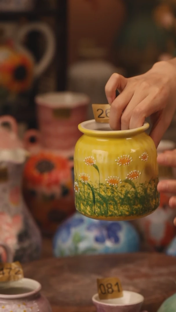 陶瓷268景德镇设计师手作花器摆件侘寂风