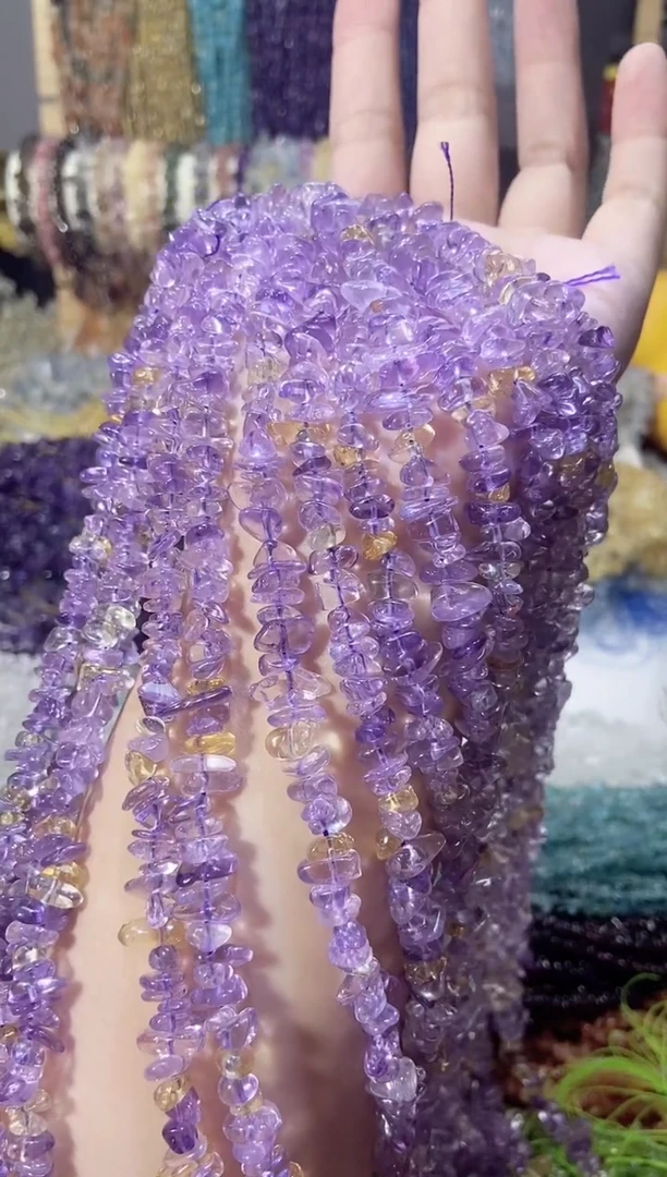 未镶嵌珠宝半成品水晶紫黄晶
