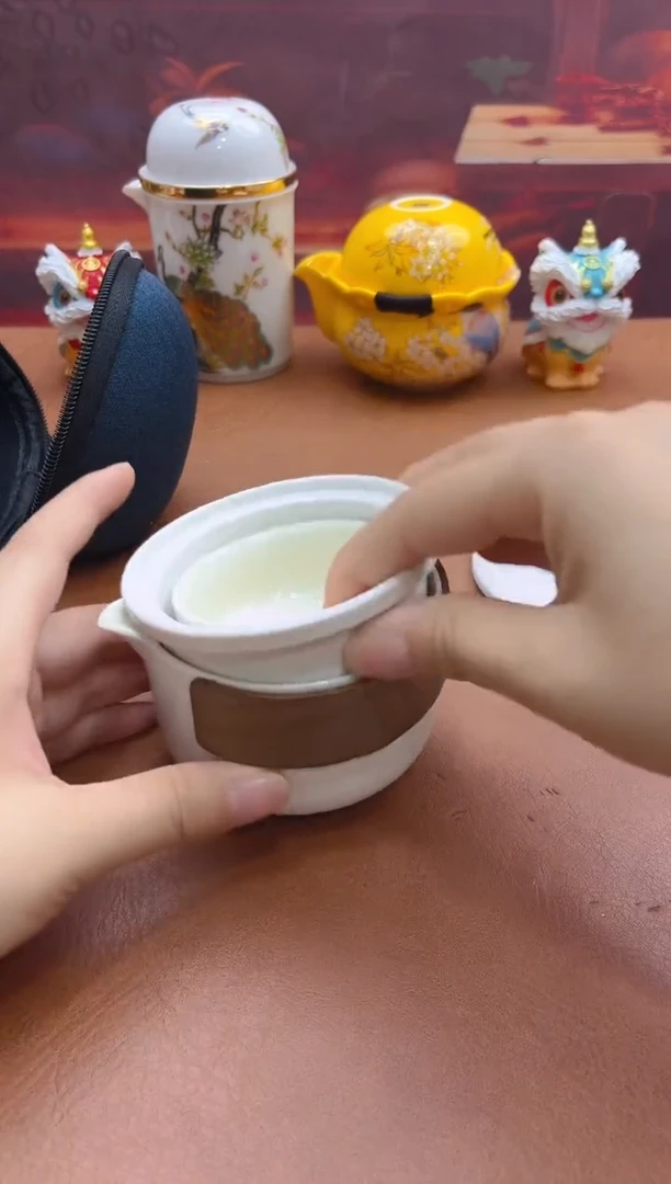 陶瓷茶具摆件旅行套组