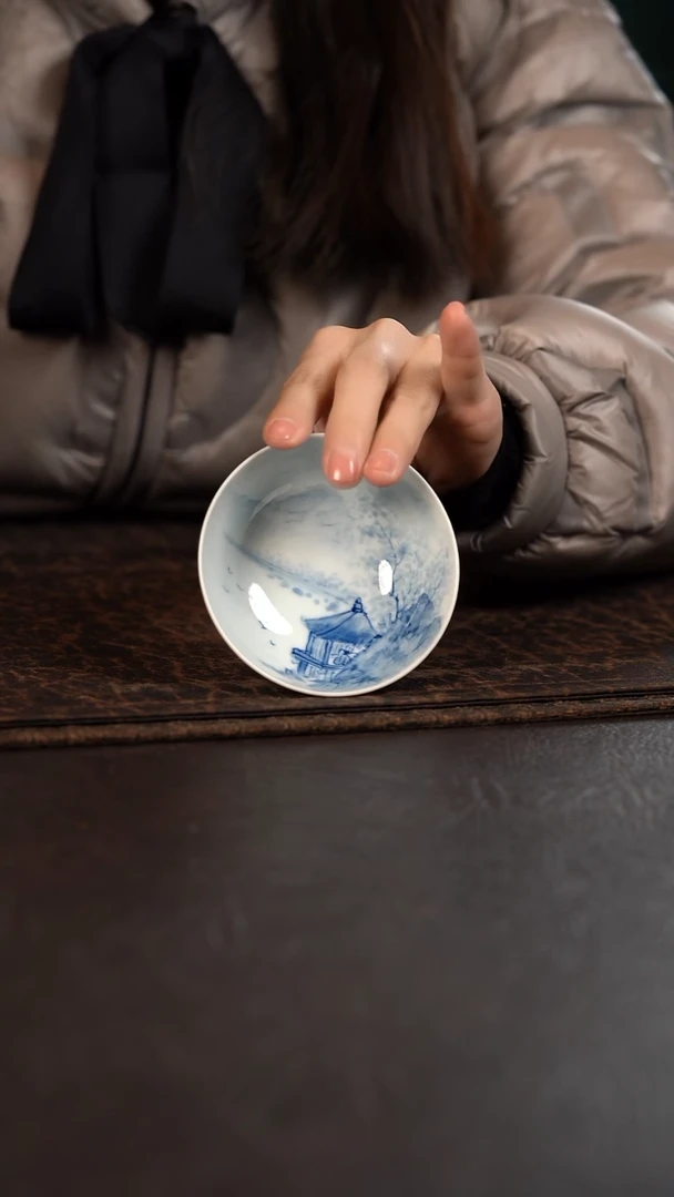 【闪购商品】杯806号HLX陶瓷山水普洱杯带内绘随机