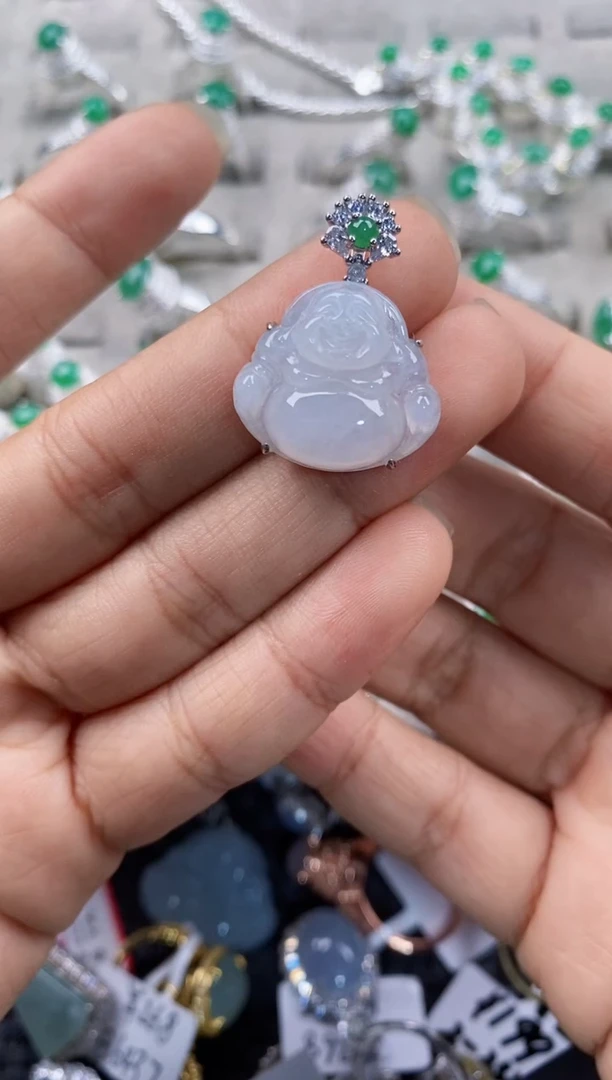 银S925镶嵌戒指翡翠444---4