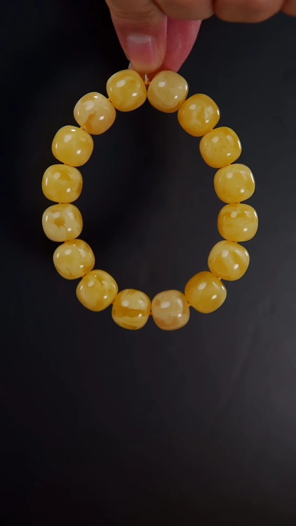 【闪购商品】蜜蜡手链未镶嵌27.3同料妖花手串