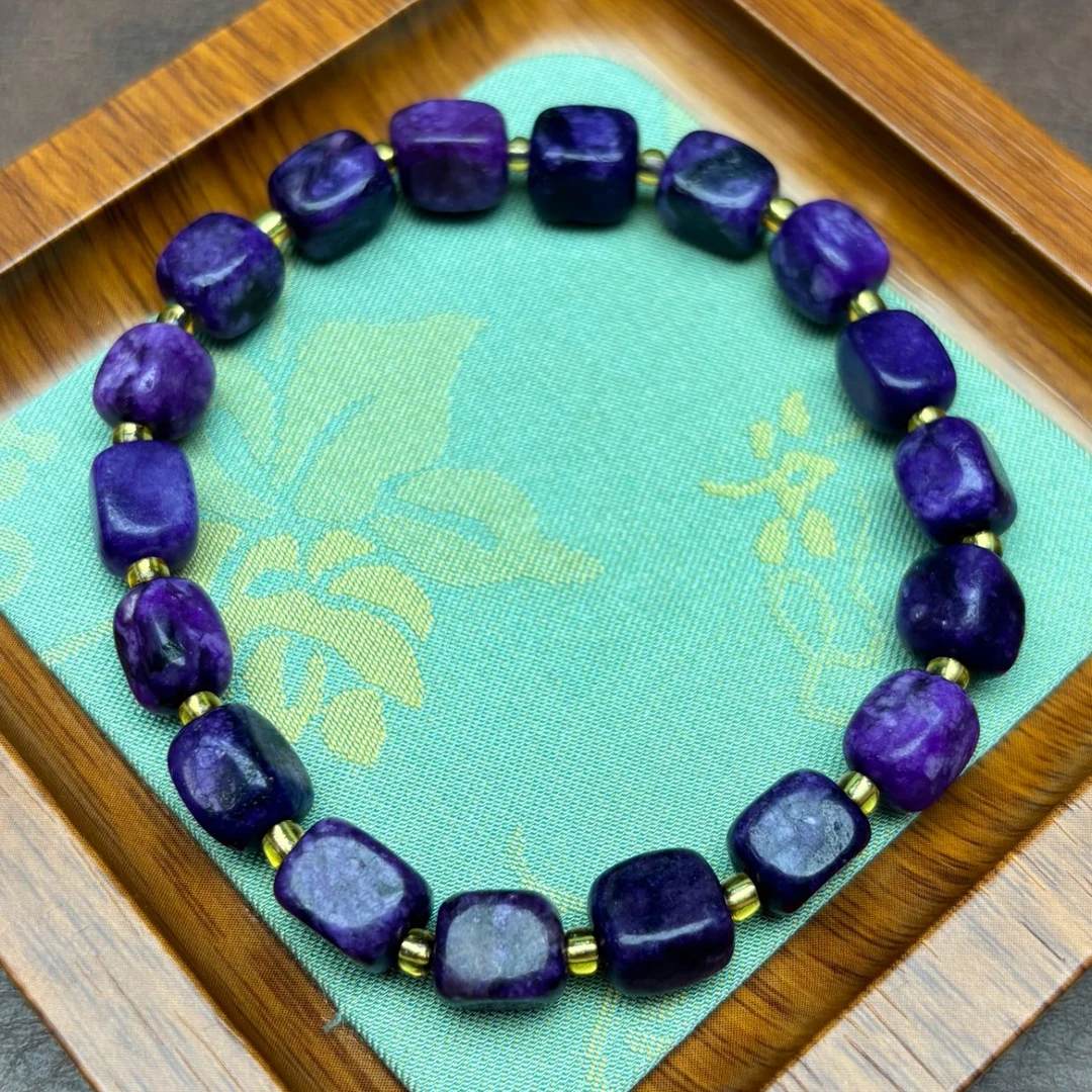 非金属珐琅手链 紫色 方糖手串 S258