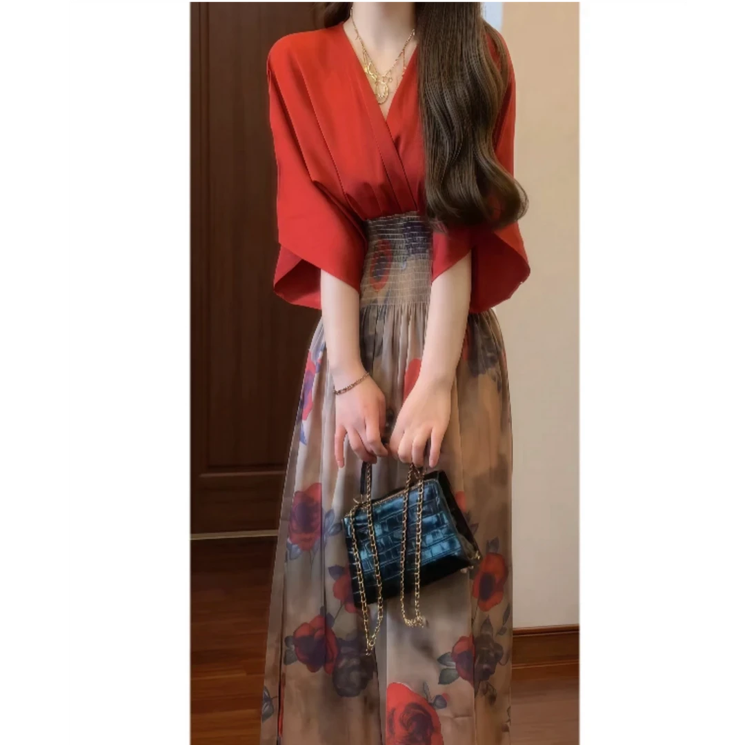 连衣裙异域新疆西藏度假长裙夏季敦煌风高级感设计感油画显瘦