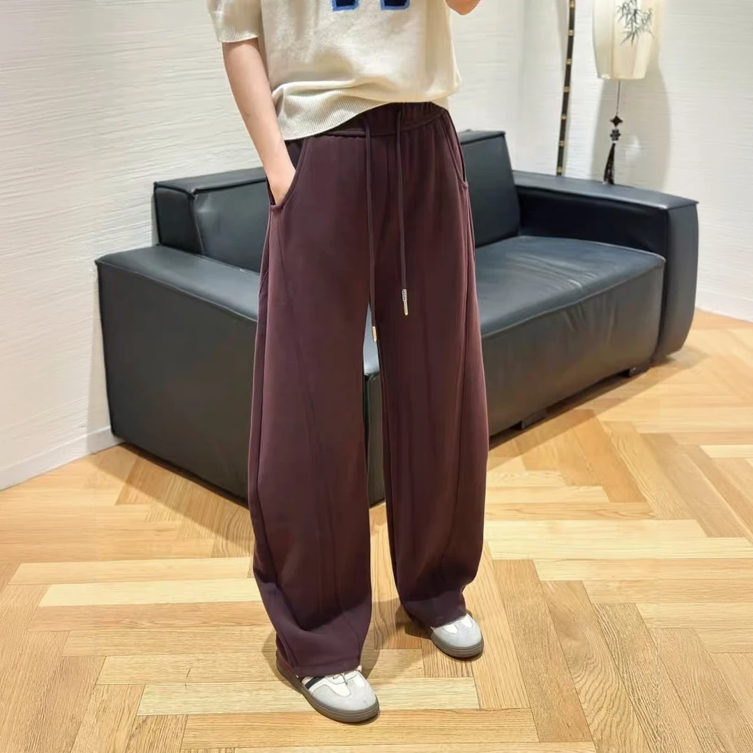 【格一专场】秋冬显瘦显腿长休闲百搭女抽绳弯刀裤190-6606