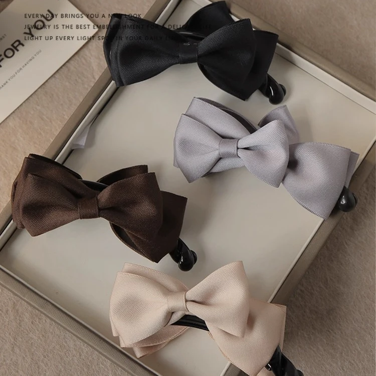 发量少~2025蝴蝶结香蕉女气质高马尾竖式饰品轻奢小众极简风饰品