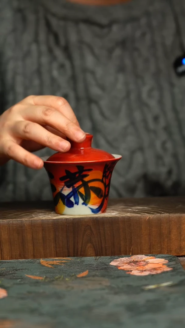 杯釉下彩手工手绘同款陶器