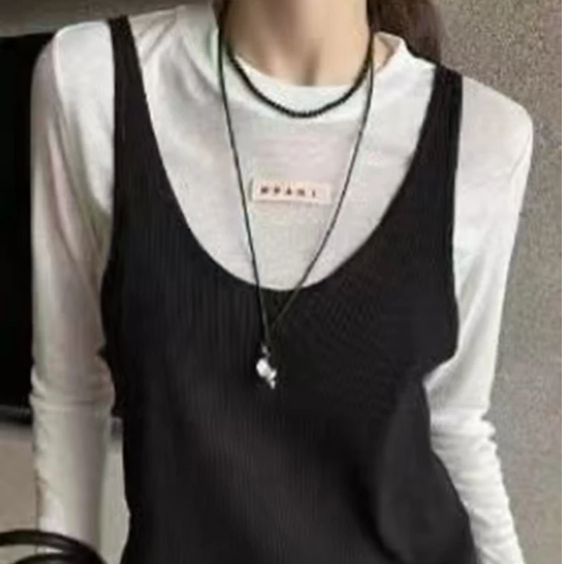 【锦衣服饰】SS 6037 马甲假两件小衫