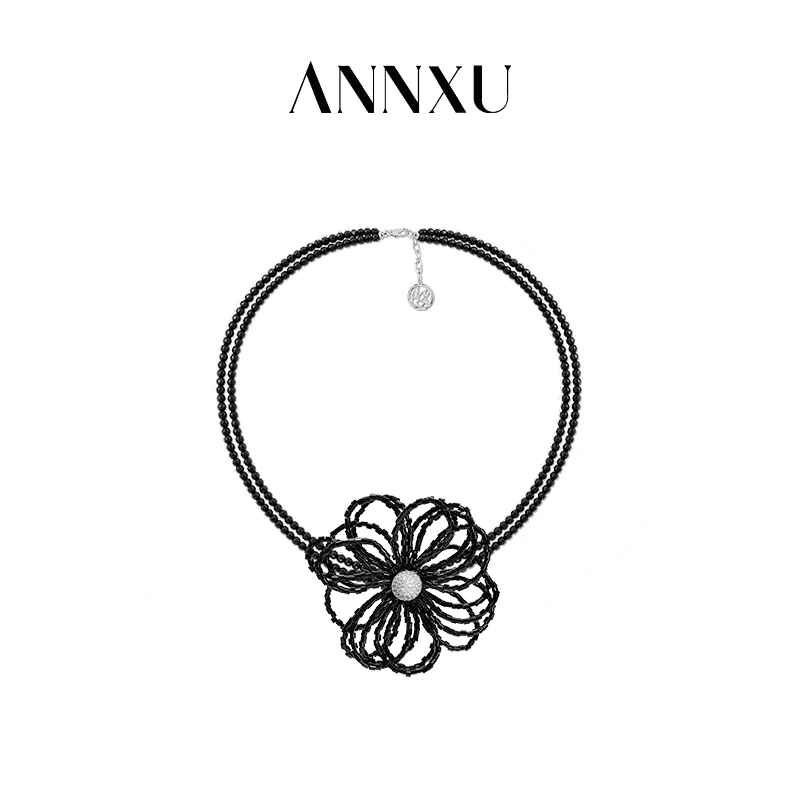 ANNXU 铜合金琉璃项链 铃兰系列珠织多层花项链