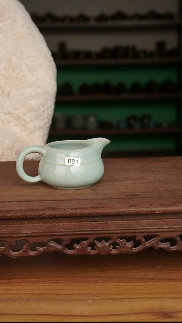 杯091号天青手柄公道杯孤品裸发