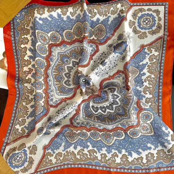 【异域橘蓝】经典时尚气质方巾70*70