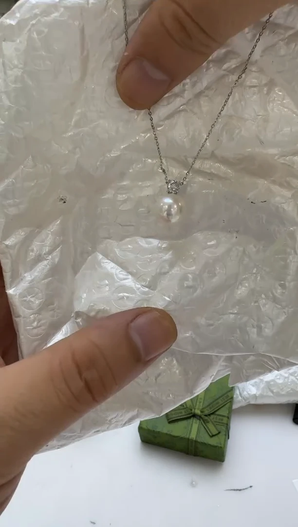 淡水珍珠银S925镶嵌吊坠(赠链)11-12mm 王妃