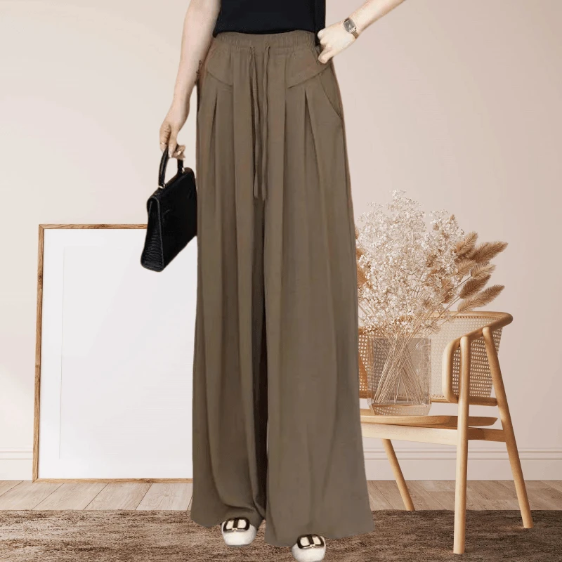 垂感高级感阔腿裤女夏新款慵懒风时尚洋气减龄复古百搭高腰休闲裤