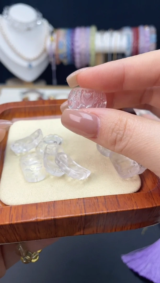 【闪购商品】水晶通孔未镶嵌白水晶狐仙牌