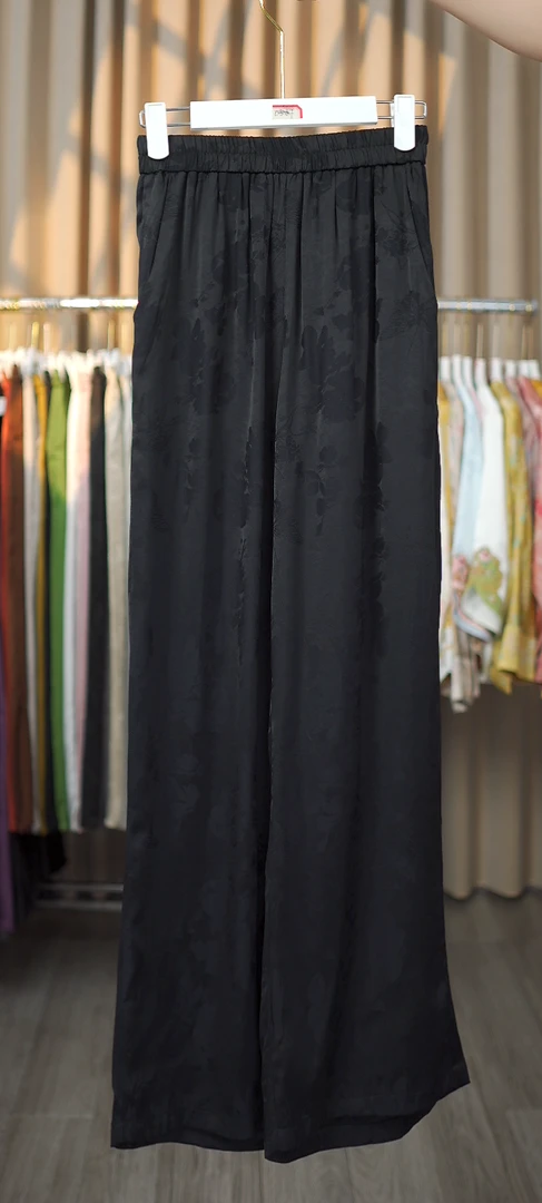 【清夏】新中式国风显瘦减龄百搭洋气高腰直通窄版女士长裤0048