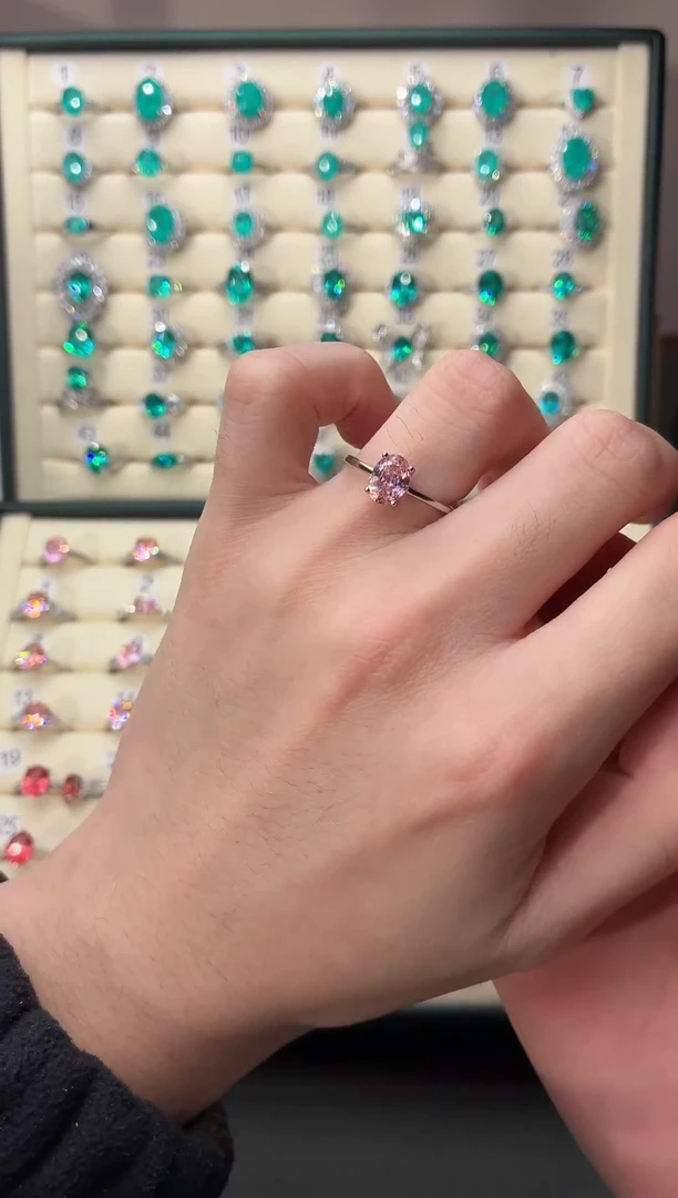 戒指彩色蓝宝石银S925镶嵌00000