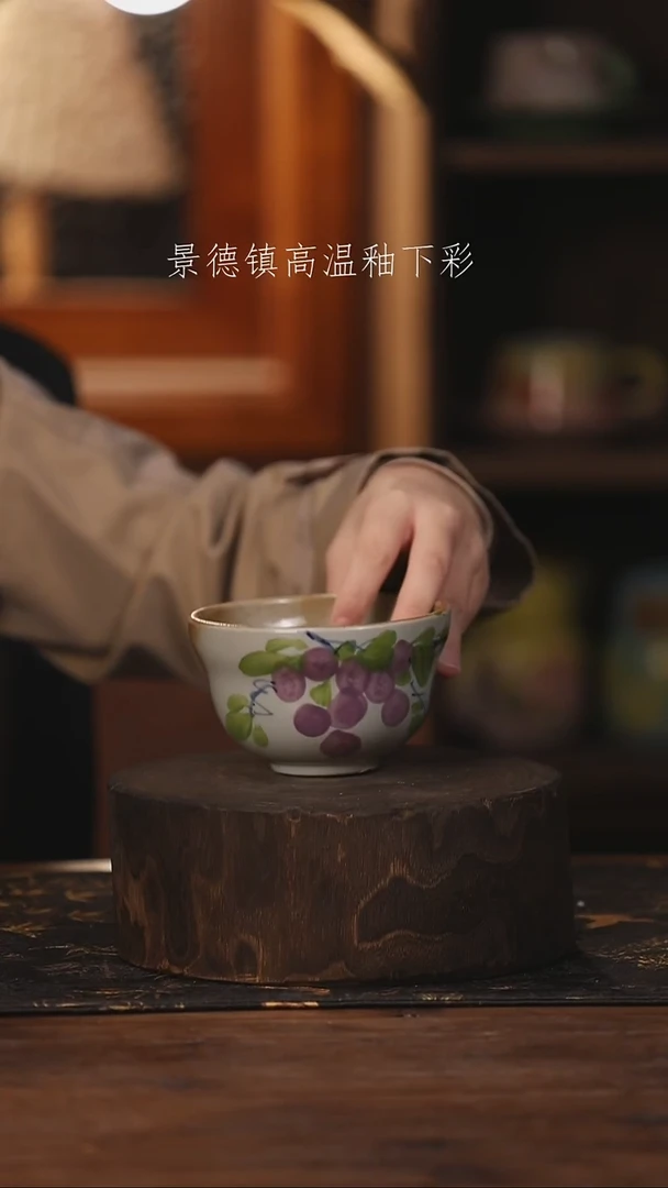 陶瓷景德镇高温釉下手绘陶瓷@L131@