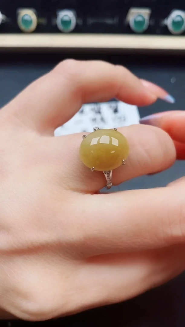 翡翠戒指银S925镶嵌321312