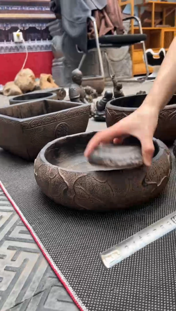 陶土荷韵盆火山泥