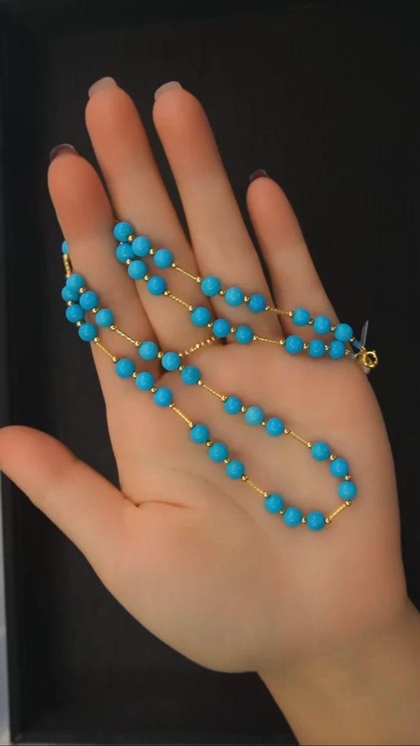 【闪购商品】绿松石项链18K金镶嵌发货一件