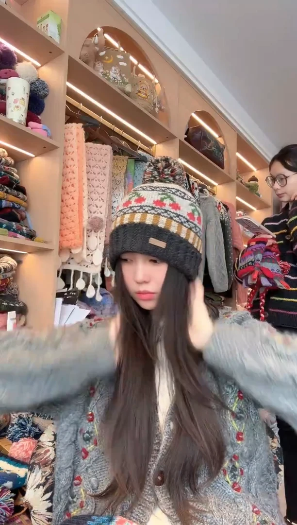 羊毛美利奴灰色樱桃帽