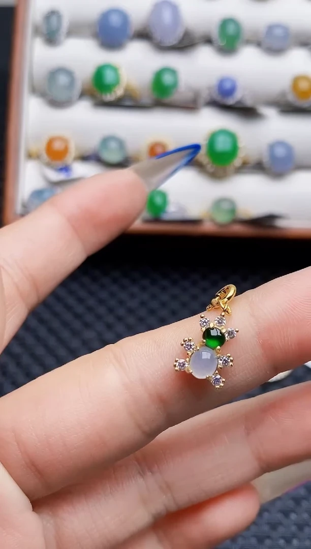 银S925镶嵌戒指翡翠1410