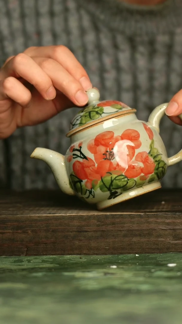 陶瓷青诗集手工手绘瓷器