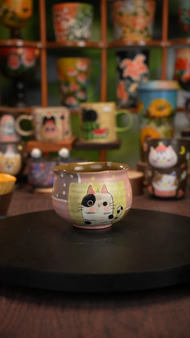 釉下手绘陶瓷脏脏杯
