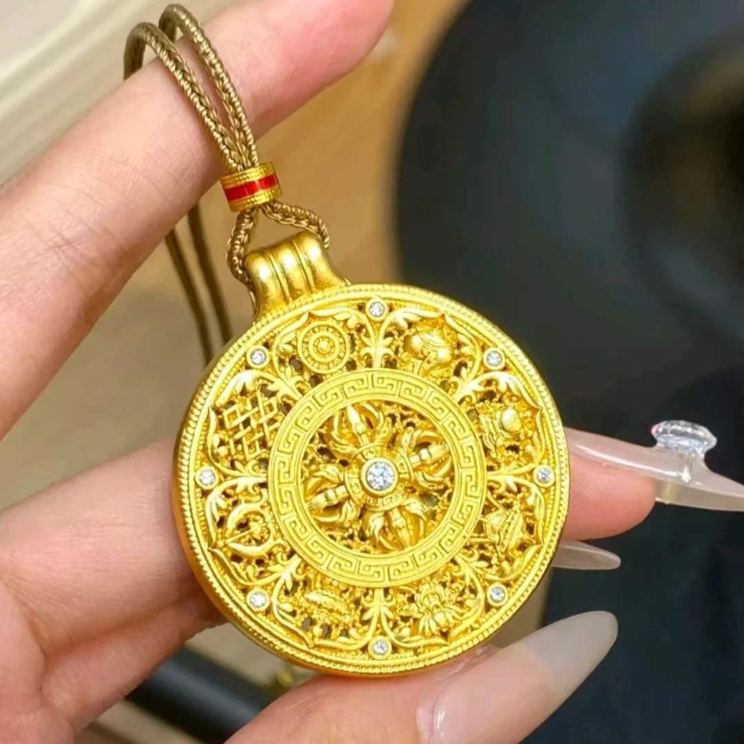 Z精品重工罗盘2025黄金八宝罗盘手工时尚复古双面编绳金色传承