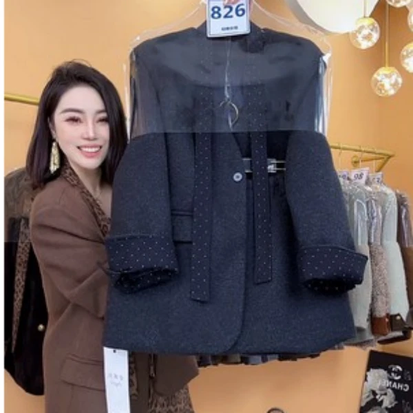 加棉保暖2026秋冬新款女士西装休闲风时尚套装短裙设计师轻奢C826