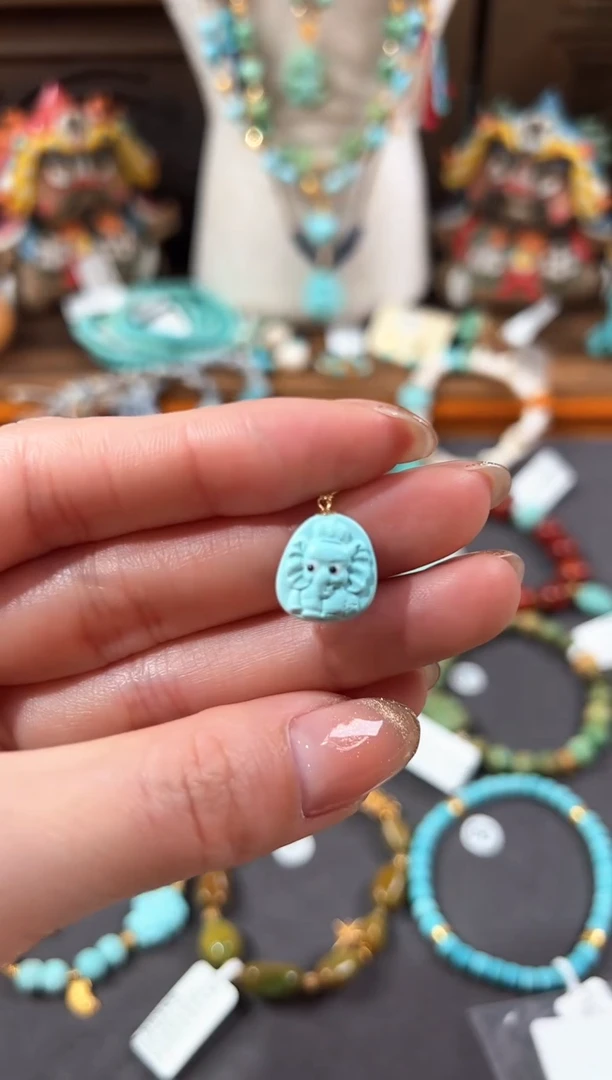 【闪购商品】绿松石提溜18K金镶嵌绿松石提溜