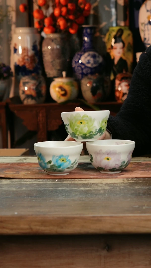 【闪购商品】瓷片景德镇纯手工釉下彩精品茶具